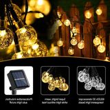 Merkloos / Sans marque Lichtsnoer op zonne-energie 60 leds kristallen bollen lichtketting 138 m 8 modi waterdicht warmwit voor binnen en buiten