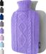Qomfor - Bouillotte avec housse tricotée - 1,8L - Violet