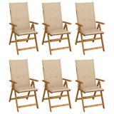 VidaXL Tuinstoel Terras Gecapitonneerde zitting Acaciahout Beige