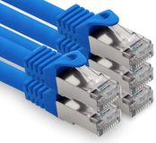 Freiwerk 0,25 m - blauw - 5 stuks CAT.7 netwerkkabel LAN Ethernet patchkabel S-FTP LSZH PIMF 10 GB s RJ45 connector Cat6a