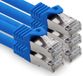 Freiwerk 0,25 m - blauw - 5 stuks CAT.7 netwerkkabel LAN Ethernet patchkabel S-FTP LSZH PIMF 10 GB s RJ45 connector Cat6a