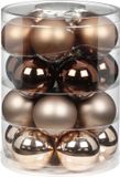 Christmas Goods Boules de Noël set - 40x pièces - verre - marron mix - 6 cm - brillant/mat