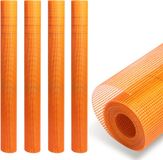 Merkloos / Sans marque Hong Kong Baijing Technology Limited Wapeningsgaas Stucgaas 200m² wapeningsnet wapeningsweefsel voor binnen en buiten muren 4x4 mm 165 g/m² oranje