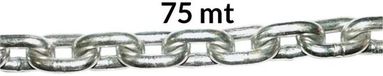 TOURON SA Chaîne calibrée en acier inoxydable pour marine 12 mm Argent 50 m