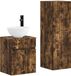 vidaXL Badkamermeubelset 2 st Gerookt eiken 33 x 34,5 x 100 cm