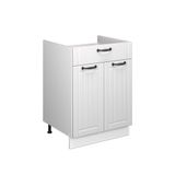 Vicco Onderkast voor spoelbak/kookplaat Fame-Line, Wit Landhuis/Wit, 60 cm met lade, zonder werkblad