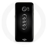 Audi Hoesje voor Samsung Galaxy S6 edge Audi Logo zwarte achtergrond Maniacase