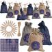 Adventskalender à remplir - 24 sacs cadeaux - Décoration de Noël DIY - Kit de bricolage complet - Bleu/Beige/Gris