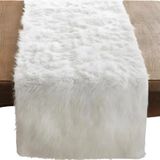 Saro Lifestyle Tafelloper met kunstbont design, wit, 38,1 x 274,3 cm