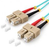 1aTTack.de 1x 5m OM3 LWL DX DUPLEX patchkabel SC/UPC - SC/UPC MM MULTIMODE - 50/125 µm LSZH aqua