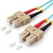 1aTTack.de 1x 2m OM3 LWL DX DUPLEX patchkabel SC/UPC - SC/UPC MM MULTIMODE - 50/125 µm LSZH aqua
