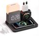 Merkloos Draadloze oplader Oplaadstation draadloos laadstation - 5-in-1 - Met wekker en nachtlampje - Voor iPhone, Apple Watch en AirPods