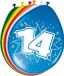Folat Bv 14 jaar verjaardag leeftijd ballonnen - 8x stuks - mix kleuren - feestartikelen/versiering