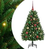 vidaXL Kunstkerstboom 120 cm 150 LED's Warmwit PVC en Staal Groen