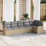 Maison Exclusive - Set de 6 bancs de jardin, beige, en polyrotin