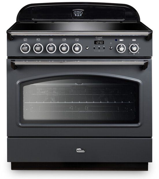 Falcon Classic FX 90 Induction Range-fornuis Electrisch Inductiekookplaat zones Chroom, Slate