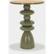 Table d'appoint en métal avec plateau en bois Ø 45,5x63 cm