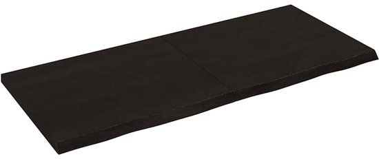 vidaXL Wandschap - behandeld - massief - eikenhout - donkerbruin