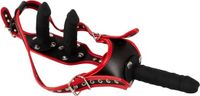 Bad Kitty Triple Voorbind Dildo - Zwart - Siliconen - 14 cm