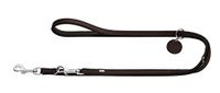 HUNTER Comfort verstelbare hondenleiband, leer, 1,5 x 200 cm, donkerbruin