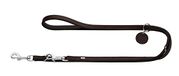 HUNTER Comfort verstelbare hondenleiband, leer, 1,5 x 200 cm, donkerbruin