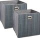 5five Opbergmand/kastmand - 6x - grijs - linnen/bamboe - 31 x 31 x 31 cm - 29 liter
