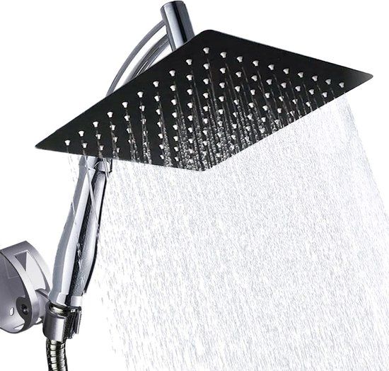 Milton Accessories Regendouchekop XL Deluxe - Ø 28 cm - Zwart - Handdouche - RVS