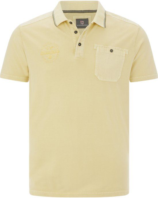 Jan Vanderstorm heren Poloshirt - 64/66 - lichtgeel - Plus Size