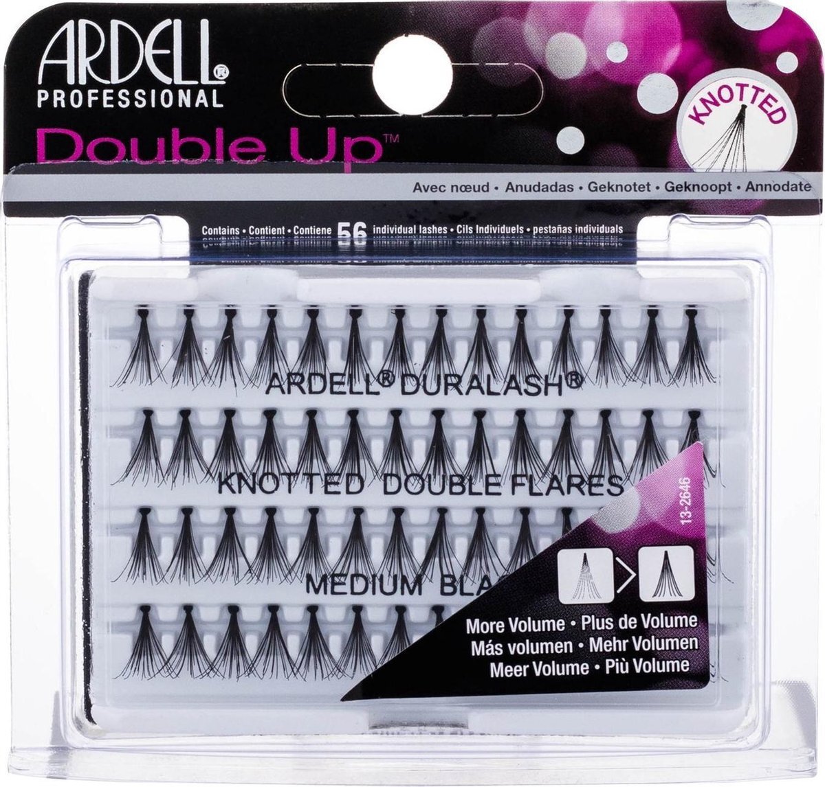 Ardell Double Up Individuals Knotted Medium wimperverzorging, zwart, 25 g