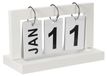 Calendrier perpétuel en bois, calendrier à rabat, mois et date, bureau, blanc