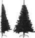 vidaXL Kunstkerstboom met standaard half 180 cm PVC zwart