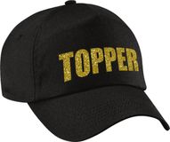 Bellatio Decorations Topper verkleed pet zwart met gouden letters - volwassenen - Toppers