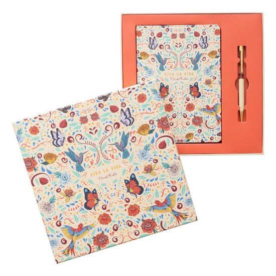 Frida Kahlo Premium A5 Notitieboek Set met Pen - Multicolours