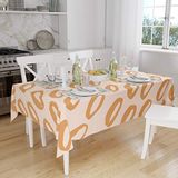 Bonamaison Tafelkleed, Anti-Mold, Sneldrogend, Waterdicht, 100% Polyester Tafellaken, Oranje, gebroken wit, 140 x 160 Cm - Ontworpen en Vervaardigd in Turkije