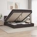 vidaXL Ottoman Bed with Mattress Dark Brown 140 x 200 cm Fabric