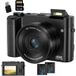 SZSMART DC218L 4K 64MP Caméra de vlog avec double objectif, mise au point automatique, 20 filtres, carte mémoire 128 Go et 2 batteries