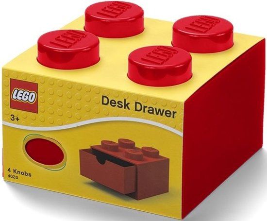 LEGO Opberglade Brick 4 - Rood