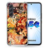 Cokitec Beschermhoes van gehard glas voor Samsung Galaxy A54 5G Manga One Piece Nakama