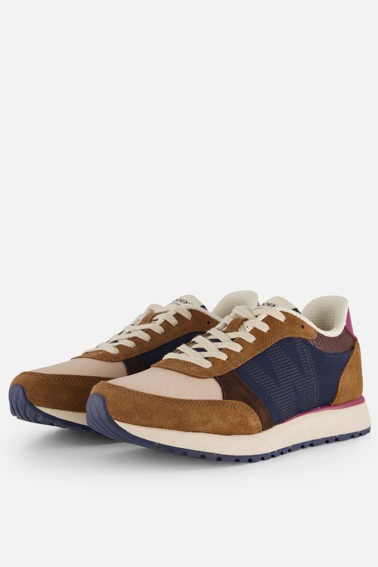 Woden Ronja Sneakers Vrouwen Leer Textiel Rubber 39 Caramel Multi