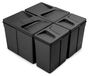 Poubelle de recyclage pour meuble de cuisine, 2x15 litres + 2x7 litres, noir