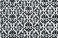 Zeller tafel placemats - barok print - zwart - 43,5 x 28,5 cm - Vintage onderleggers