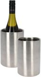 Excellent Houseware Wijnkoeler/Champagnekoeler - 2x - Dubbelwandig - RVS - Zilver