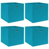 VidaXL Opbergboxen 4 stuks 32x32x32 cm stof babyblauw
