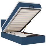 vidaXL Bed met matras blauw 90x200 cm stof