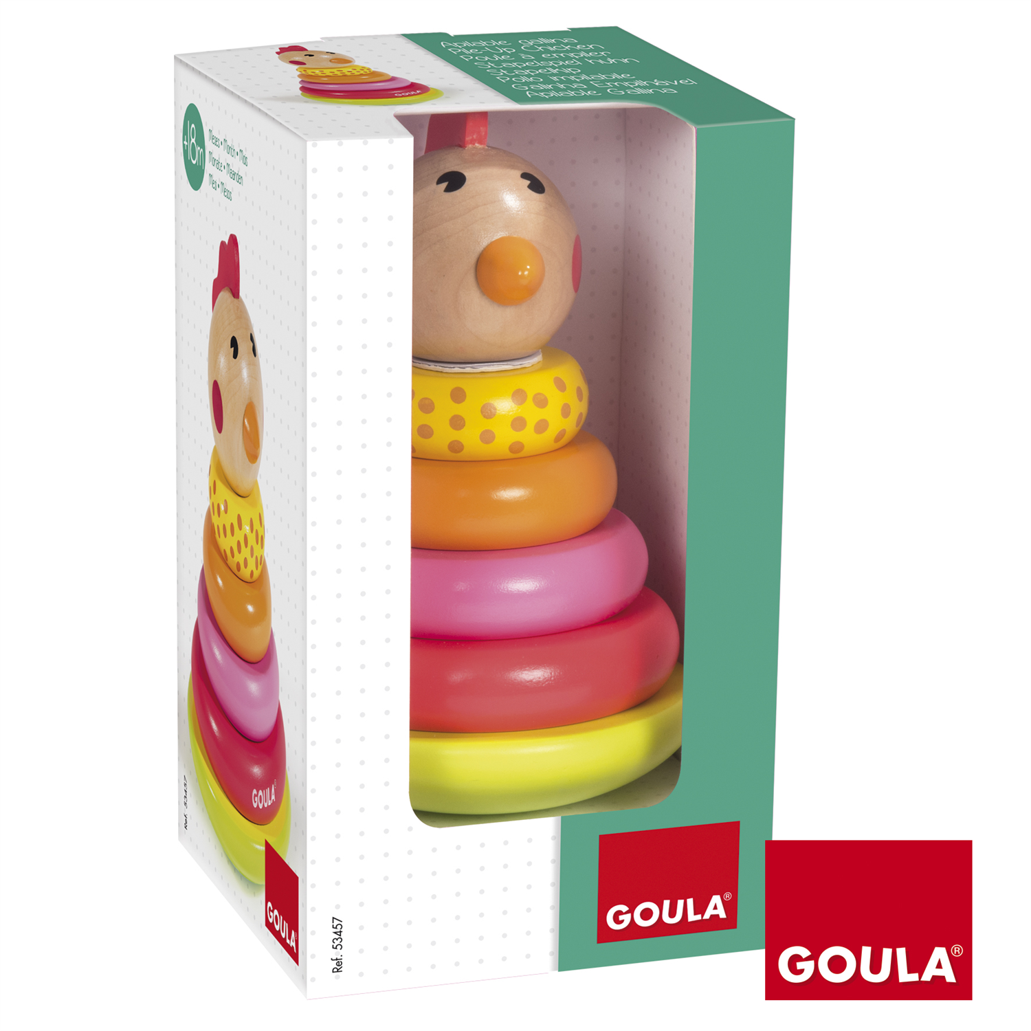 Goula Stapelpuzzel Kip - Educatief speelgoed - Hout - Multi