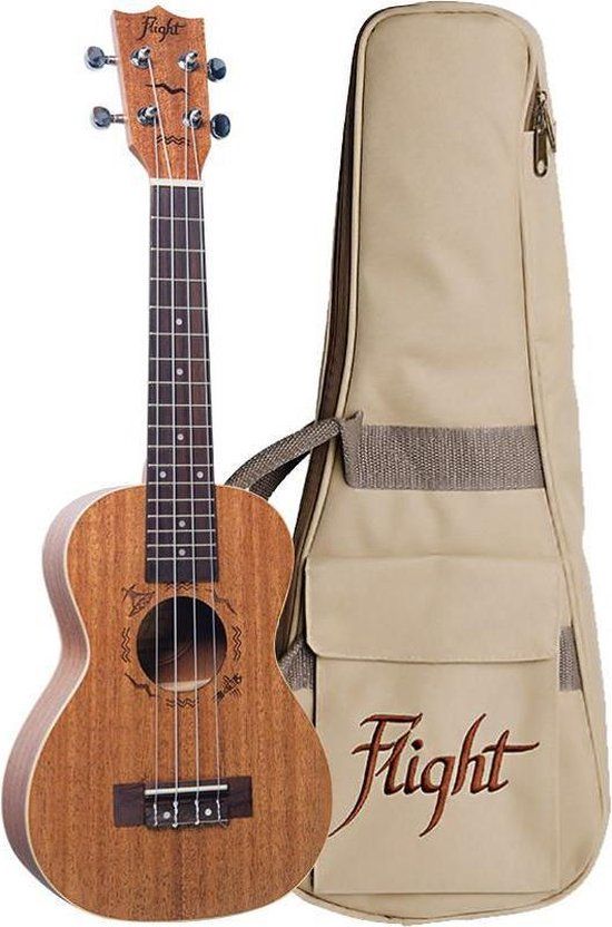 Flight DUC323 Mahonie Concert Ukulele - Met Tas