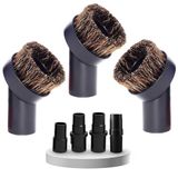 3 Pack 3-1/4 Inch Ronde Paardenhaar Stofzuiger Stofborstel Bevestiging met Zachte Varkenshaar Plus 1 3/4 Inch tot 1 1/4 Inch Stofzuiger Adapter | 32 MM Stofzuiger Accessoires en 35 MM naar 32 MM