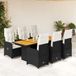 Maison Exclusive - Ensemble de jardin, composé de 7 pièces, avec coussins, noir, en polyrotin