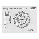Motorfiets stalen ketting/37# 530# 50-35001-37