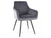 Chaise pivotante en velours de polyester gris avec ressorts